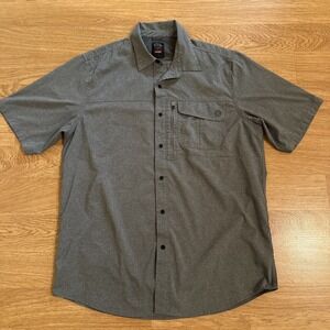 Wrangler Shirt Men's‎ Gray Large ATG Vented Hiking Camping Fishing Shirt Stretch